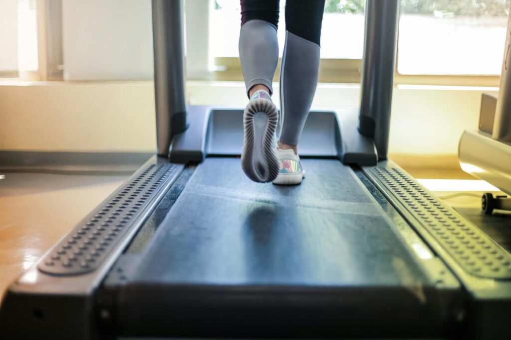 running on treadmill