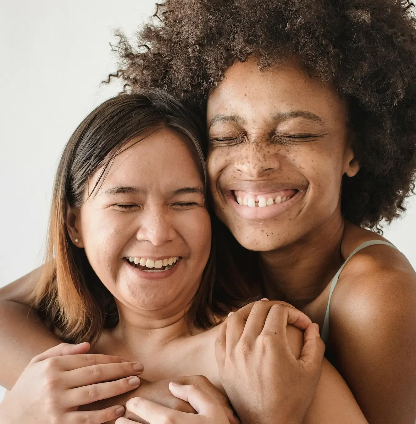 two women smiling